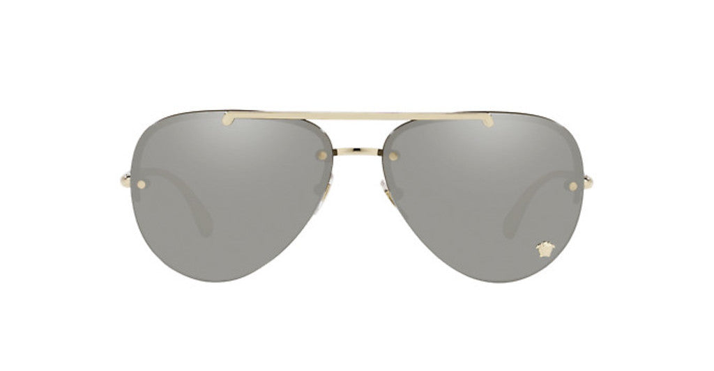 Versace Sunglasses VE2231 12526G 60mm Pale Gold / Light Grey Mirror Silver Lens