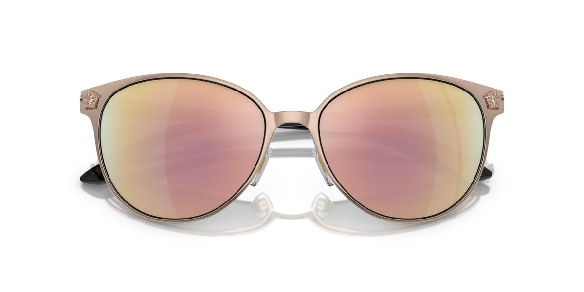 Versace Sunglasses VE2168 1409/5R 57mm Pink Gold / Dark Grey Mirror Pink