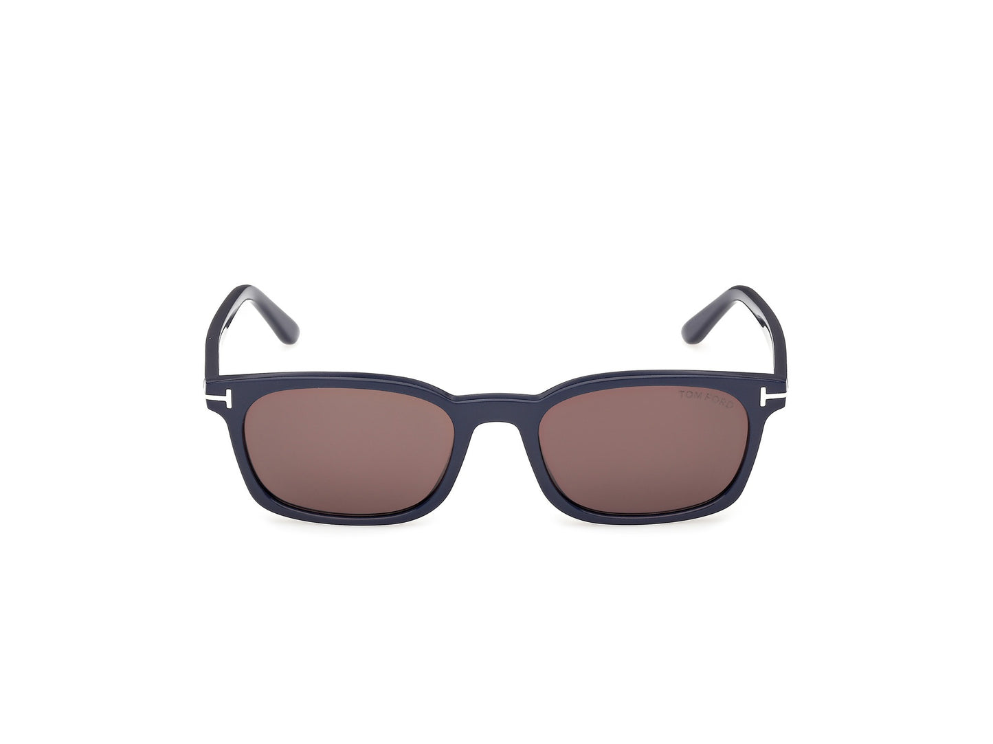 Tom Ford Miles FT1300 90E Rectangle Sunglasses 53mm Dark Blue / Red Lens