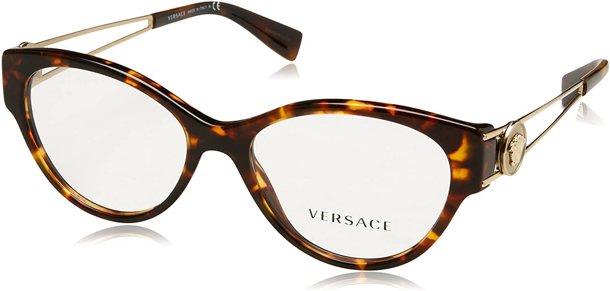 Versace Eyeglasses VE3254 5148 54mm Havana-Gold / Demo Lens