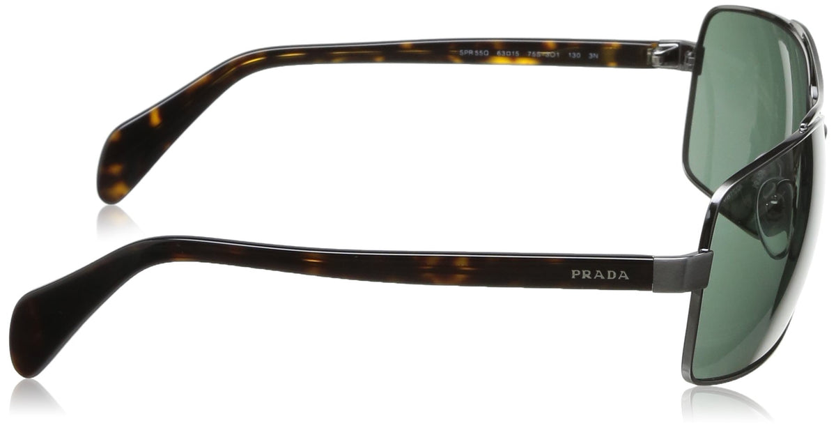 Prada Sunglasses PR55QS 75S3O1 63mm Gunmetal / Grey Green Lens