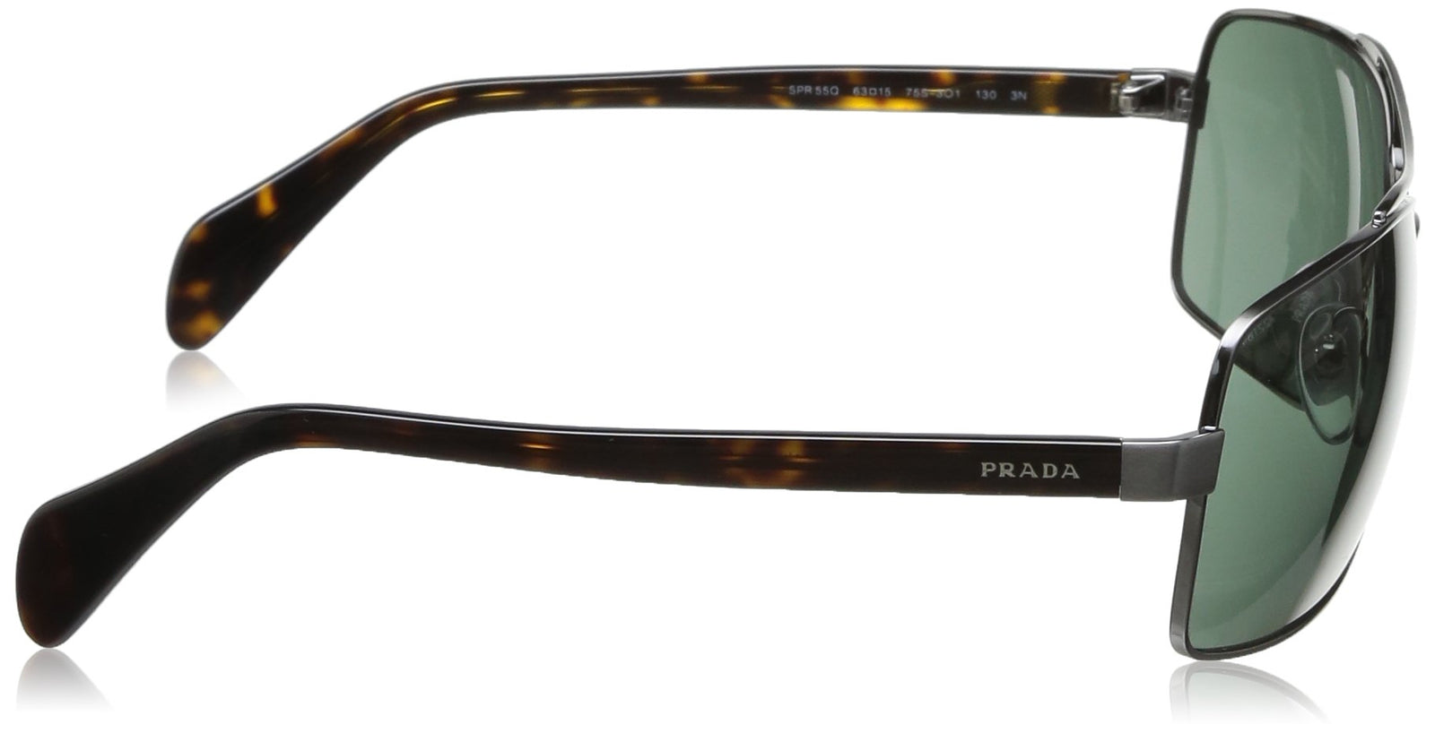 Prada Sunglasses PR55QS 75S3O1 63mm Gunmetal / Grey Green Lens