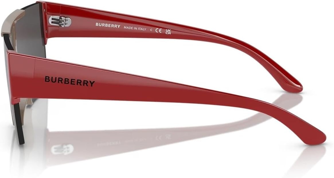 Burberry BE4291 404787 Shield Sunglasses Beige Red / Dark Grey Solid Lens