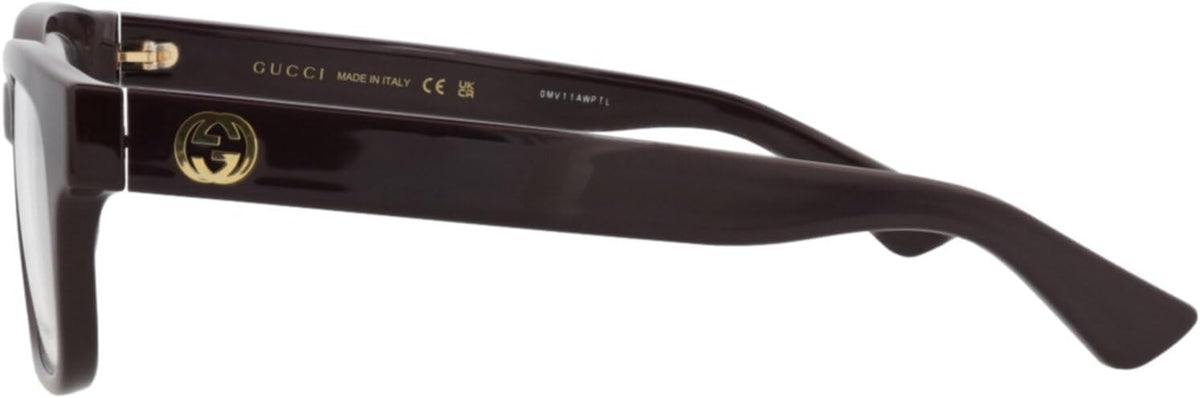 Gucci GG1341O 004 Eyeglasses 55mm Burgundy / Clear Demo Lens