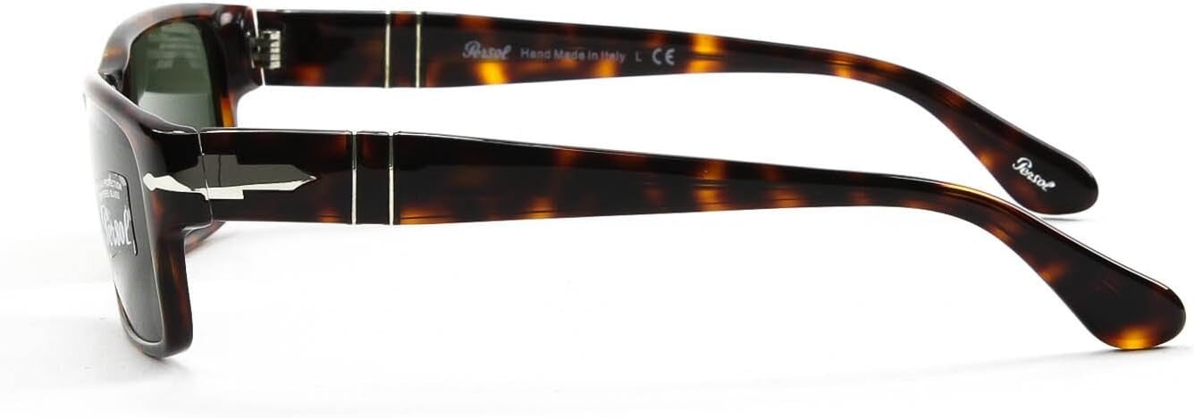 Persol PO2803/S 24/31 Rectangle Sunglasses 58mm Havana / Green Lens