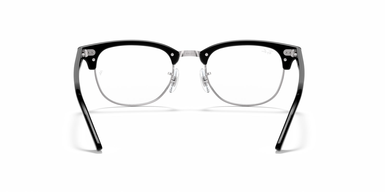 Ray-Ban RX 5154 2000 Clubmaster Eyeglasses 51mm Shiny Black / Clear Demo Lens