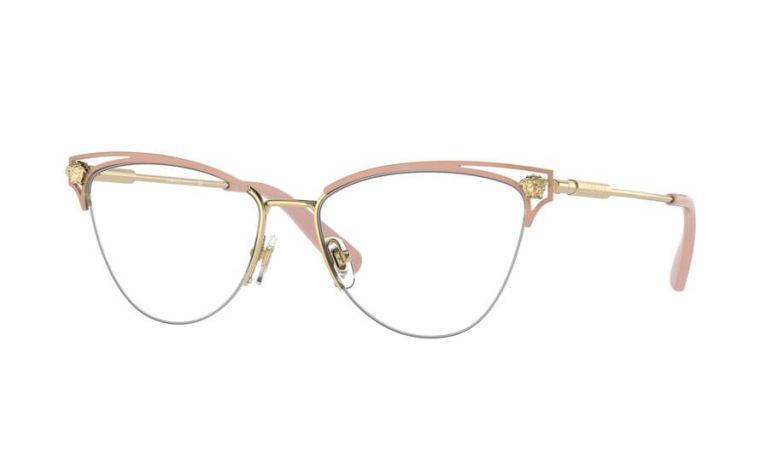 Versace Eyeglasses VE1280 1481 53mm Gold Pink / Demo Lens