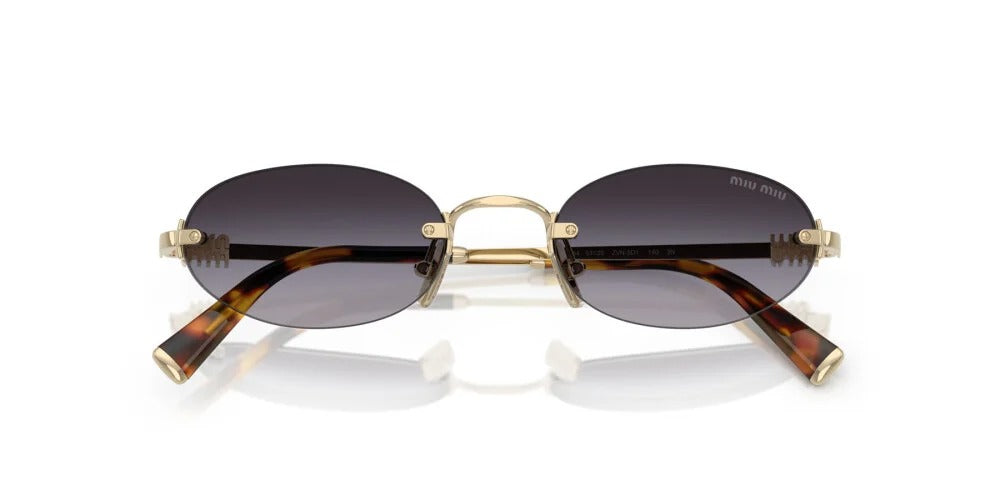 Miu Miu MUA54S ZVN5DI Sunglasses 51mm Pale Gold / Grey Gradient Lens