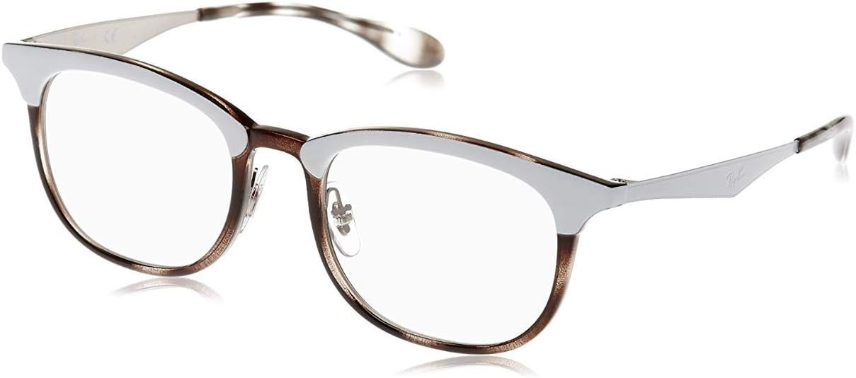 Ray-Ban RX7112 5728 53mm Eyeglasses White Black Transparent / Clear Demo Lens