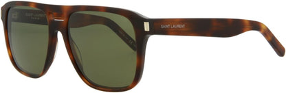 Saint Laurent SL87 003 56mm Sunglasses Havana / Dark Green Solid Lens
