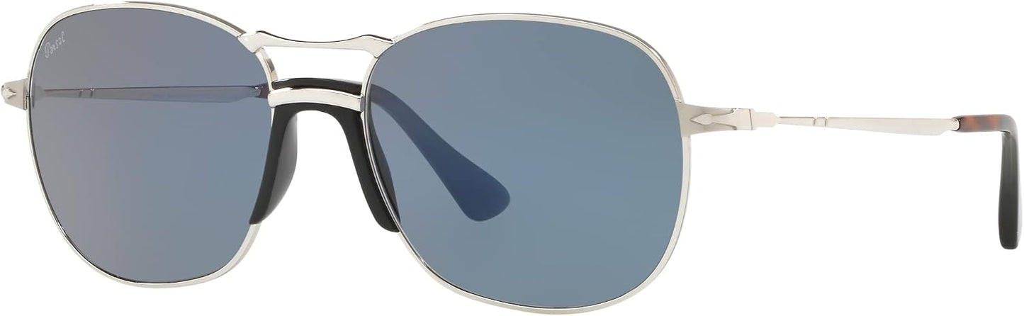 Persol PO2449S 51856 56mm Sunglasses Silver / Blue Light Mirror Lens