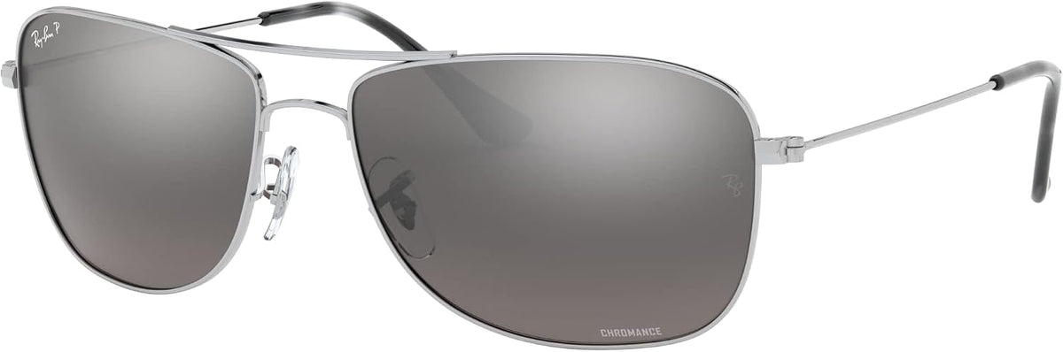 Ray-Ban RB3543 0035J Sunglasses 59mm Silver / Grey Silver Mirror Polarized Chromance Lens