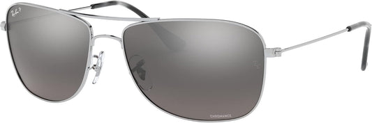 Ray-Ban RB3543 0035J Sunglasses 59mm Silver / Grey Silver Mirror Polarized Chromance Lens