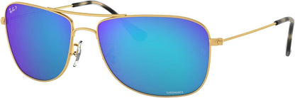 Ray-Ban RB3543 112A1 59mm Sunglasses Matte Gold / Blue Polarized Lens