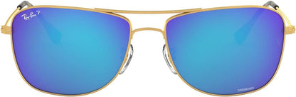 Ray-Ban RB3543 112A1 59mm Sunglasses Matte Gold / Blue Polarized Lens - image 2