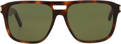 Saint Laurent SL87 003 56mm Sunglasses Havana / Dark Green Solid Lens - image 2