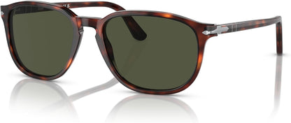 Persol PO3019S 2431 52mm Sunglasses Havana / Dark Green Solid Lens