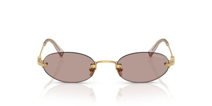 Miu Miu MUA54S 5AK20I Sunglasses 51mm Gold / Light Brown Purple Solid Lens