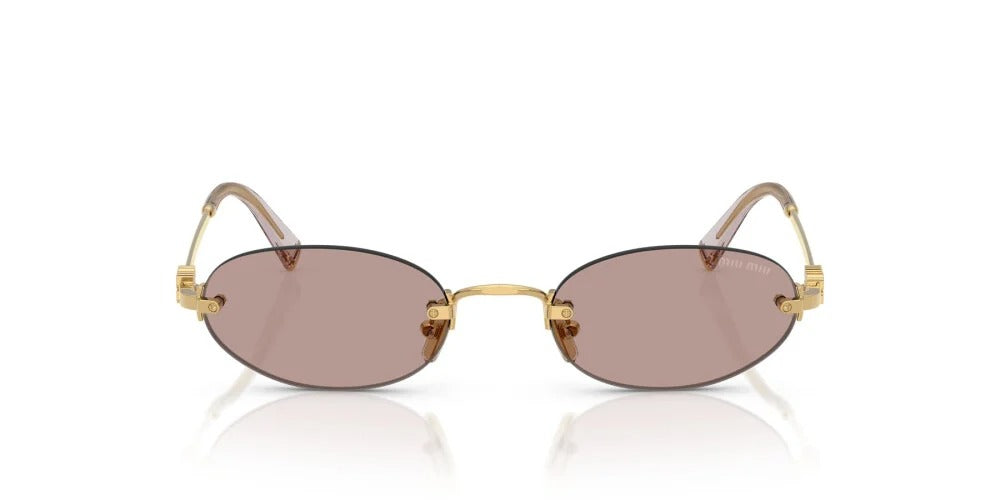 Miu Miu MUA54S 5AK20I Sunglasses 51mm Gold / Light Brown Purple Solid Lens