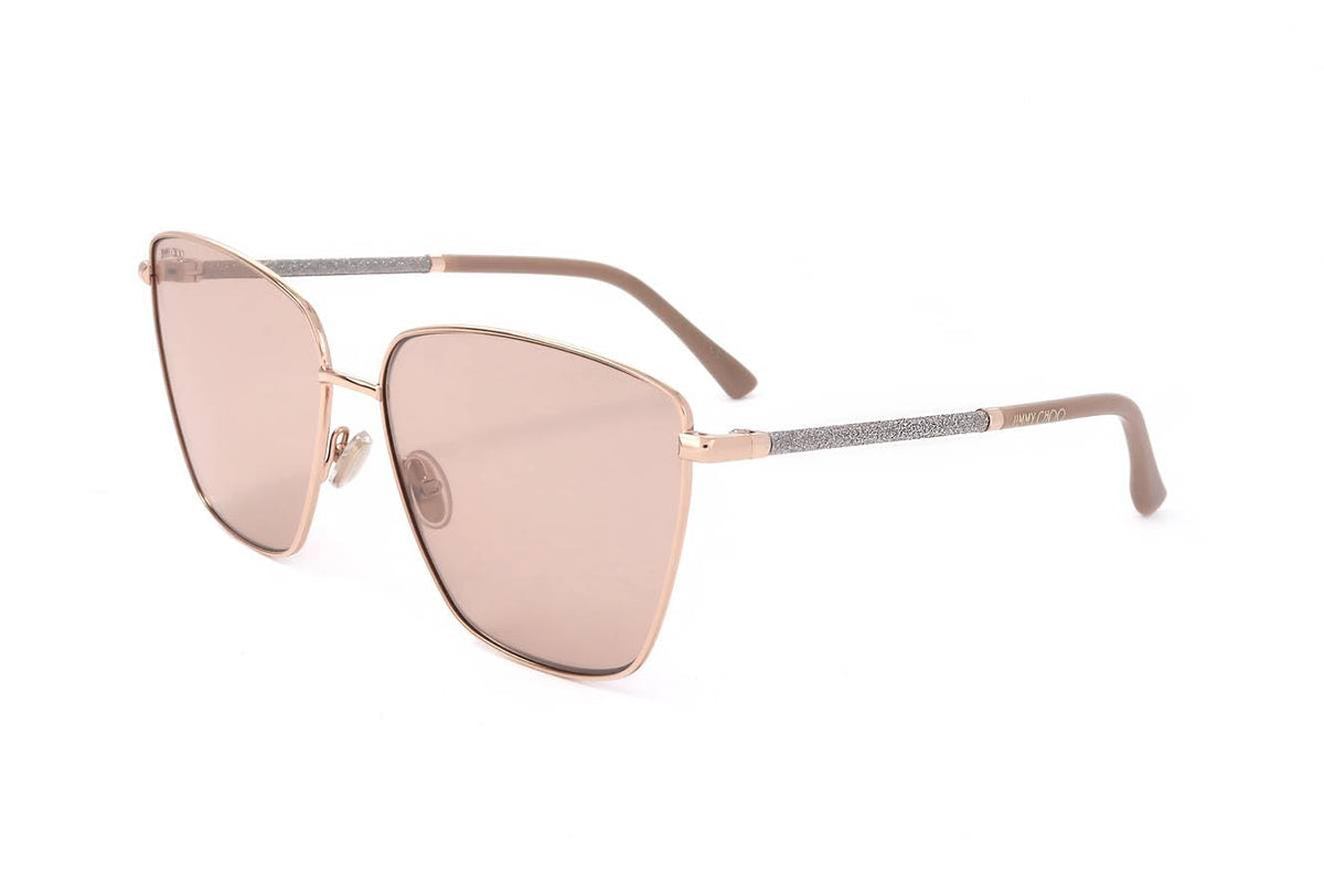 Jimmy Choo Sunglasses JC LAVI-S BKU2S 60mm Gold Nude / Pink Flash Silver Lens