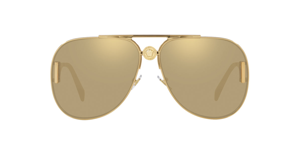 Versace Sunglasses VE2255 100203 63mm Gold / Clear Mirror Real Yellow Gold Lens