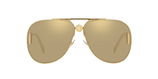 Versace Sunglasses VE2255 100203 63mm Gold / Clear Mirror Real Yellow Gold Lens