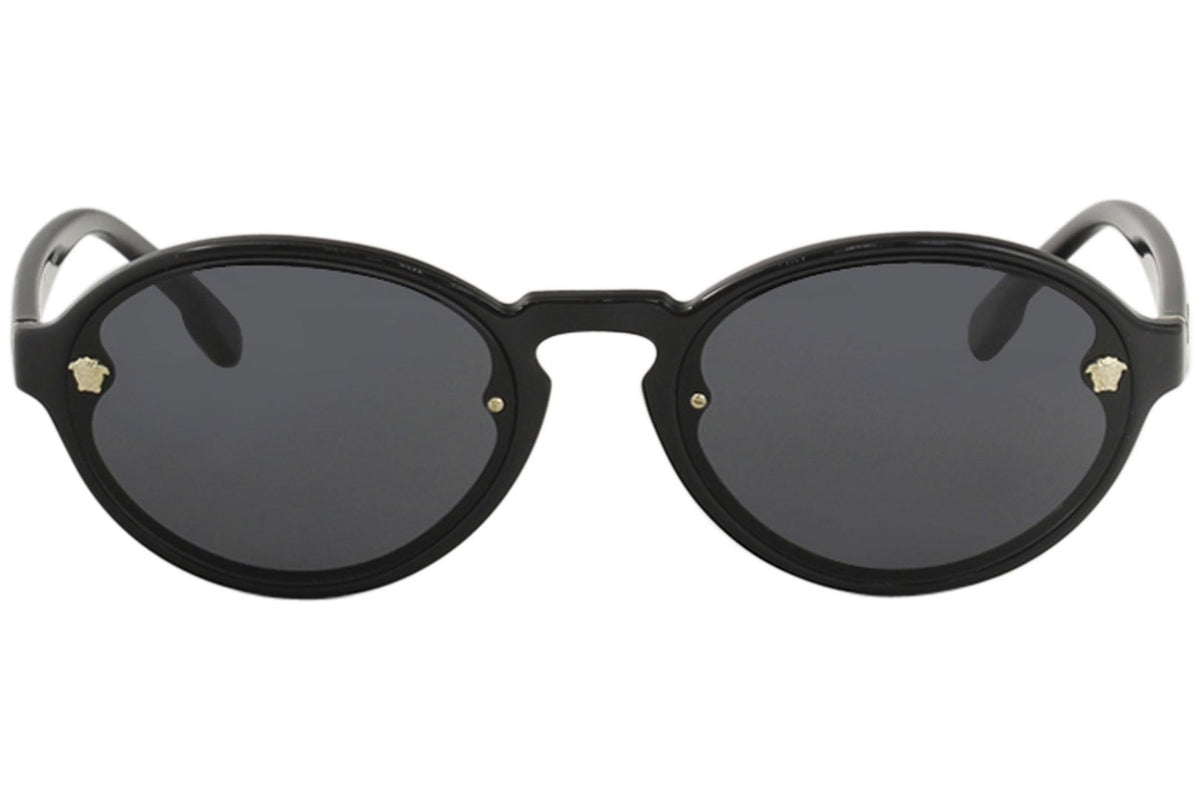 Versace VE4352 GB1/87 Sunglasses 54mm Black-Gold / Grey Lens