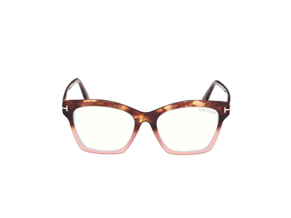 Tom Ford Eyeglasses FT5965-B 055 53mm Split Havana / Blue Filter Lens