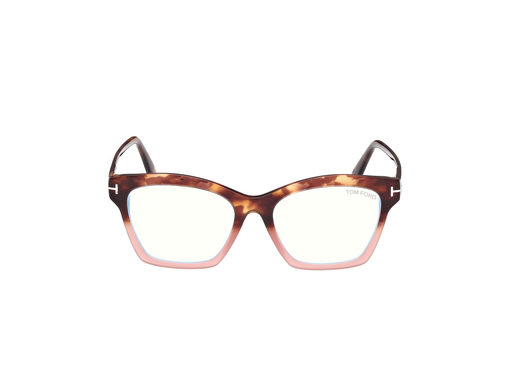 Tom Ford Eyeglasses FT5965-B 055 53mm Split Havana / Blue Filter Lens