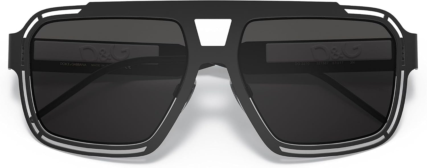 Dolce & Gabbana Sunglasses DG2270 3276/87 57mm Matte Black Grey / Grey Lens