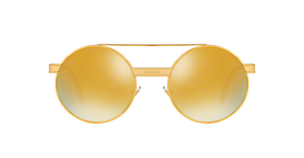 Versace Sunglasses VE2210 1455/7P Gold / Brown Mirror Gold Lens