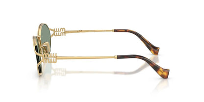 Miu Miu MU52YS 5AK04M Sunglasses 54mm Gold / Green Mirror Lens