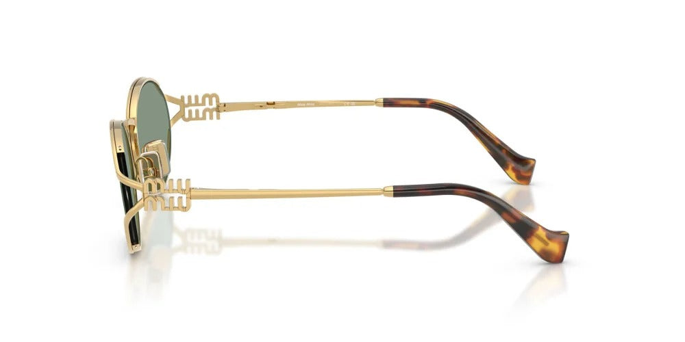 Miu Miu MU52YS 5AK04M Sunglasses 54mm Gold / Green Mirror Lens