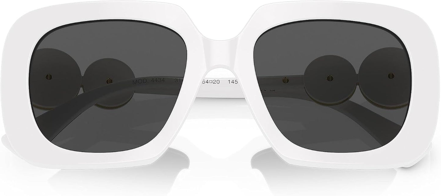 Versace VE4434 314/87 Square Sunglasses 54mm White / Dark Grey Lens