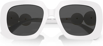 Versace VE4434 314/87 Square Sunglasses 54mm White / Dark Grey Lens