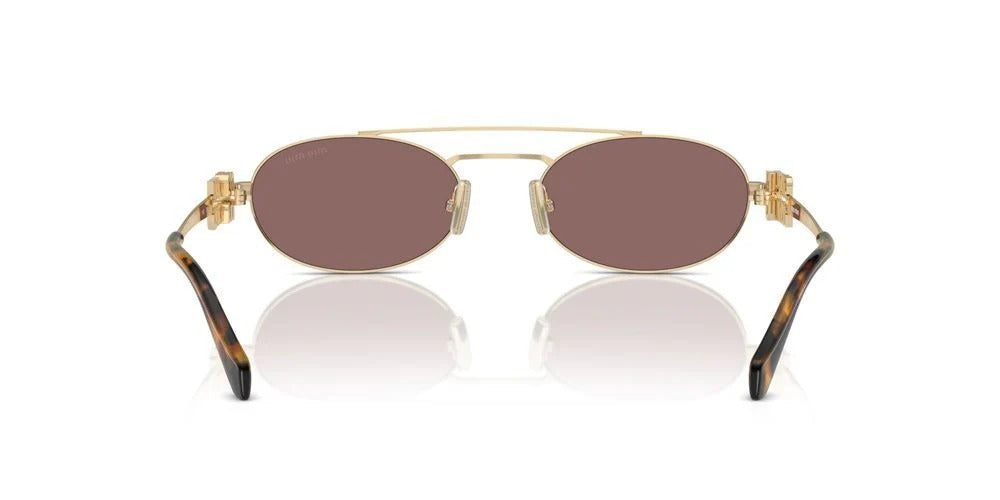 Miu Miu Sunglasses MU 54ZS ZVN 70D 53mm Pale Gold / Brown Silver Lens