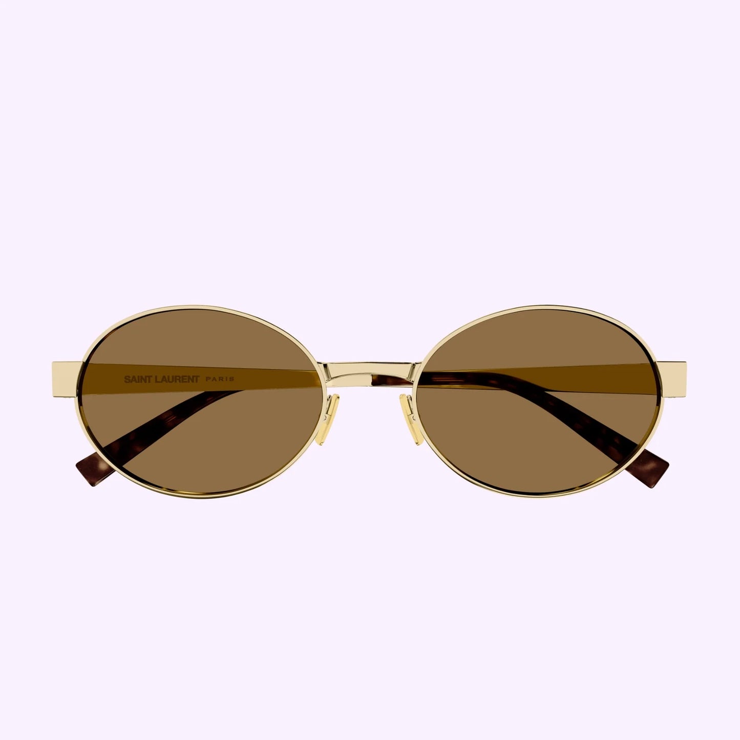 Saint Laurent SL 692 004 Round Sunglasses 55mm Gold / Brown Lens