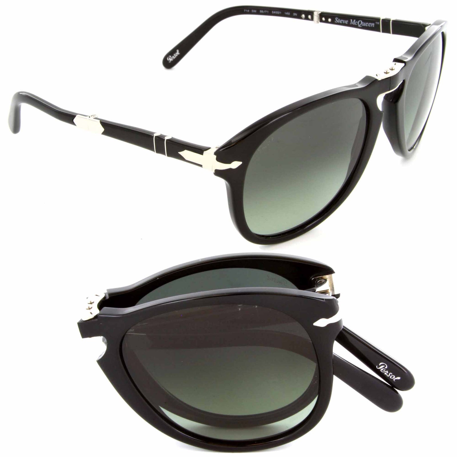 Persol Steve McQueen PO 714SM 95/71 52mm Black / Green Lens
