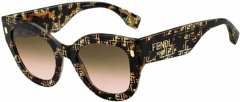 Fendi Sunglasses FF0435S H7P-M2 52mm Havana Pattern / Brown Gradient Lens