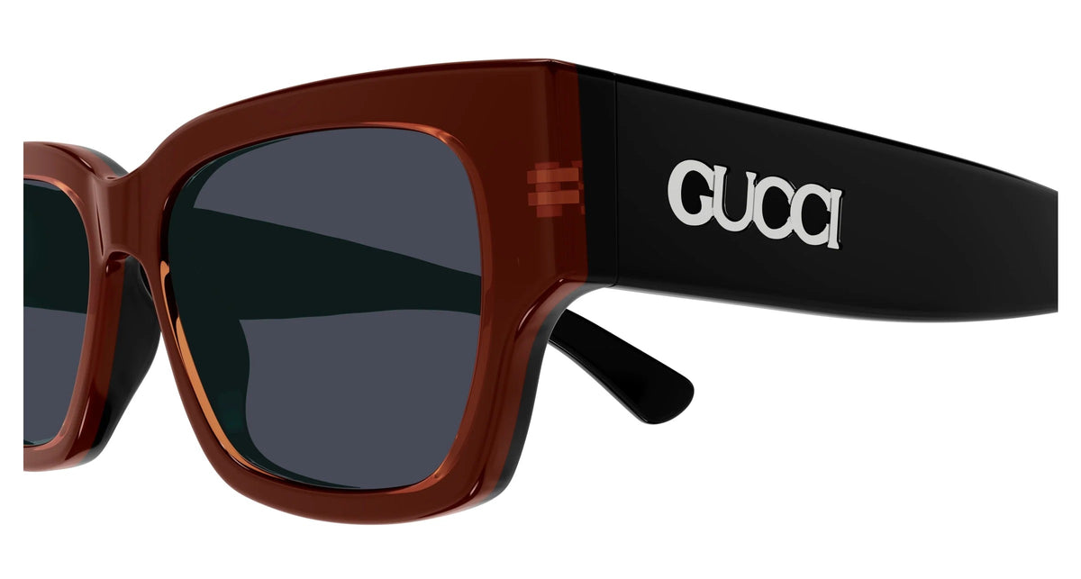 Gucci Sunglasses GG1794S 003 54mm Bilayer Transparent Orange Black / Blue Lens