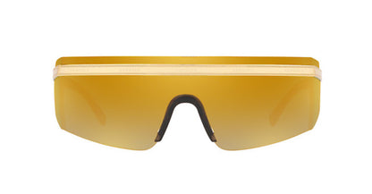 Versace Shield Sunglasses VE2208 10027P Gold / Brown Mirror Gold Lens