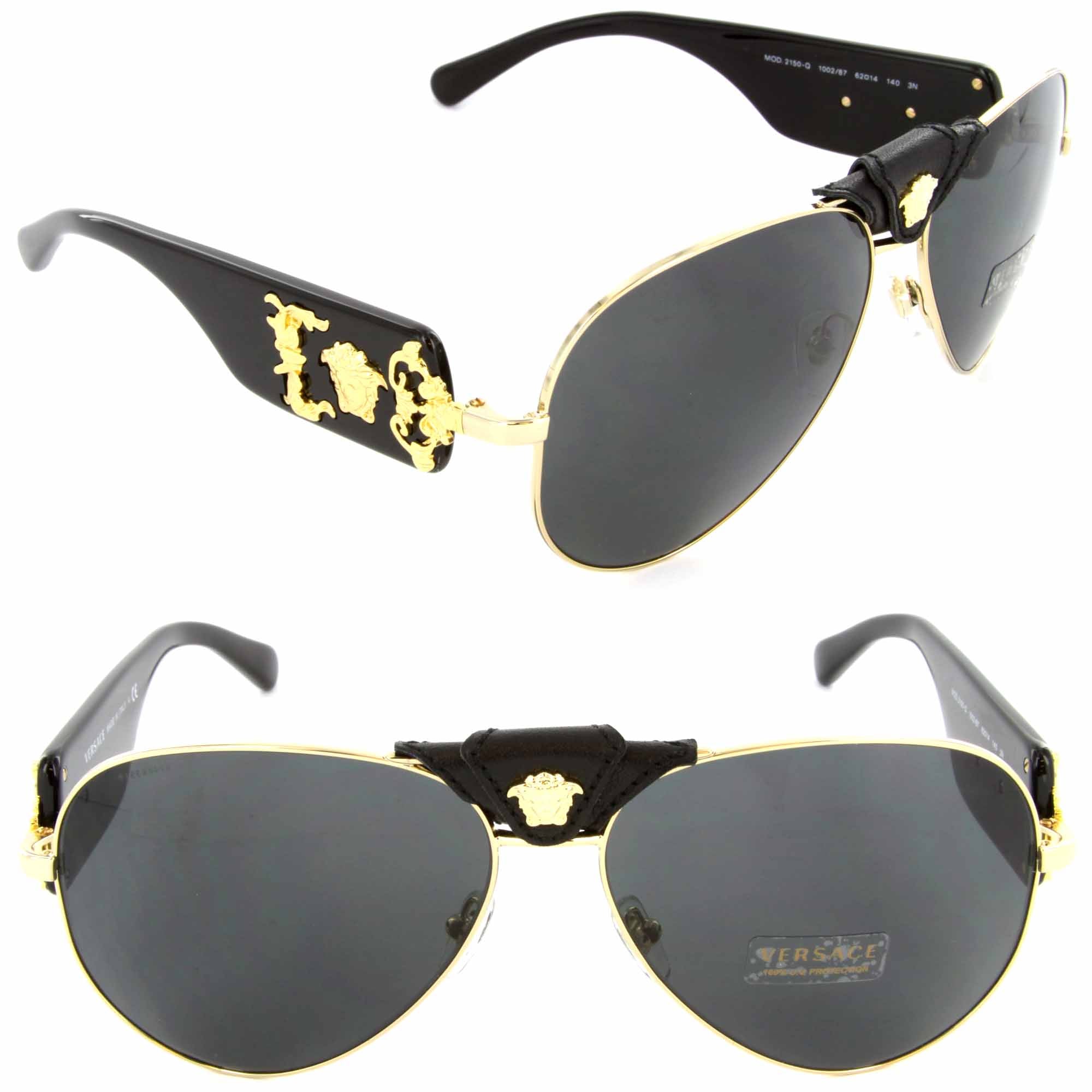 VERSACE Sunglasses VE 2150Q 1002/87 Gold-Black / Grey Lens