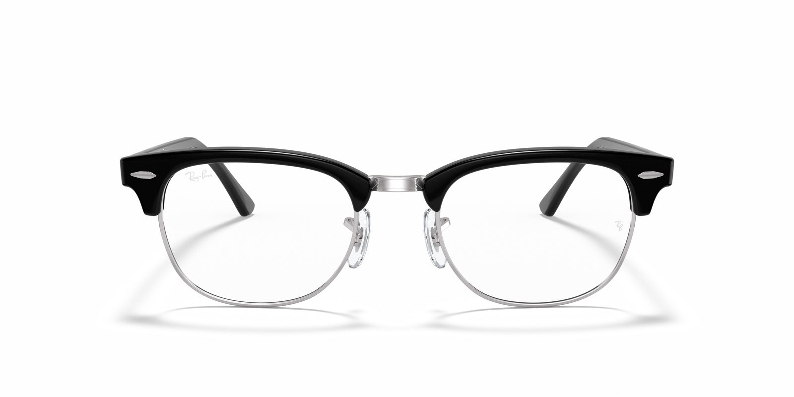 Ray-Ban RX5154 2000 Clubmaster Eyeglasses 53mm Black-Silver / Clear Demo Lens