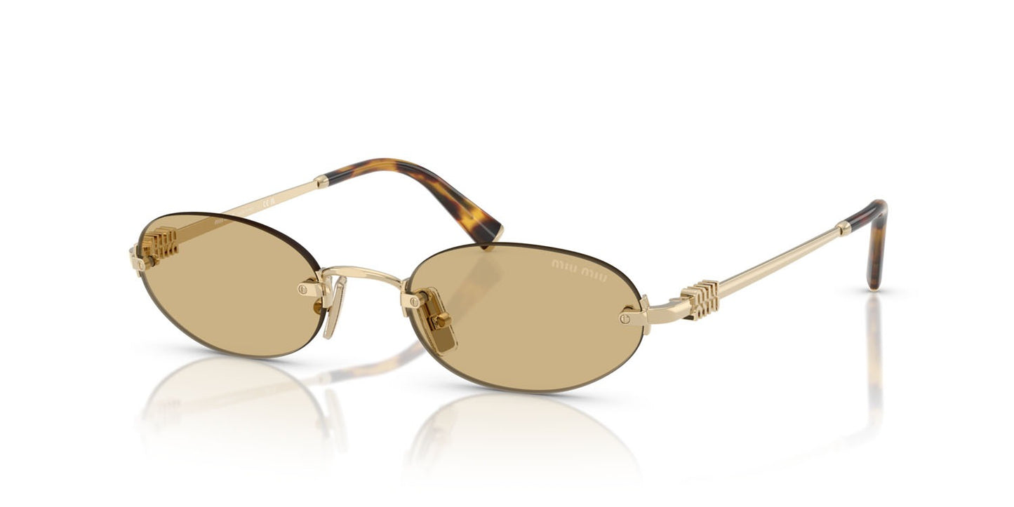 Miu Miu MUA54S ZVN10R Sunglasses 51mm Pale Gold / Yellow Solid Lens