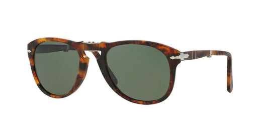 Persol Folding Sunglasses PO714 108/58 52mm Havana / Polarized Green Lens