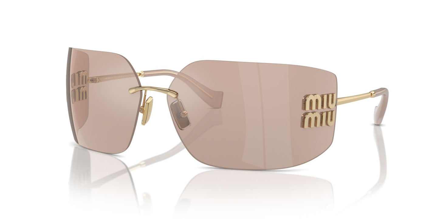 Miu Miu MU54YS ZVN20F Sunglasses Pale Gold / Pink Mirror Lens