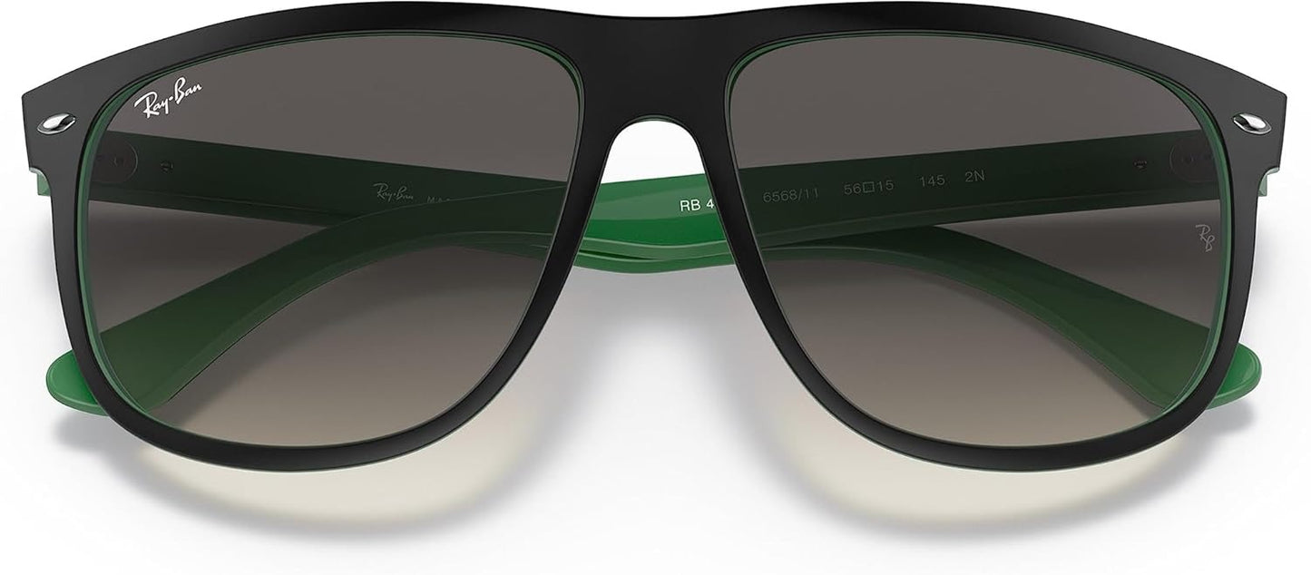 Ray-Ban RB4147 656811 Sunglasses 56mm Matte Black On Green / Grey Gradient Lens