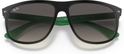 Ray-Ban RB4147 656811 Sunglasses 56mm Matte Black On Green / Grey Gradient Lens