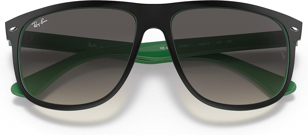 Ray-Ban RB4147 656811 Sunglasses 56mm Matte Black On Green / Grey Gradient Lens