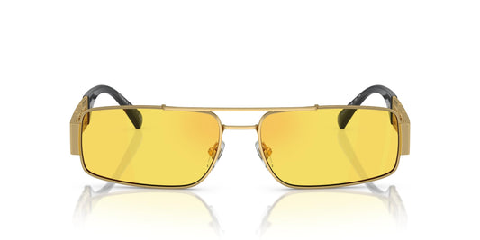 Versace Sunglasses VE2257 1002C9 60mm Gold / Yellow Mirror Red Lens